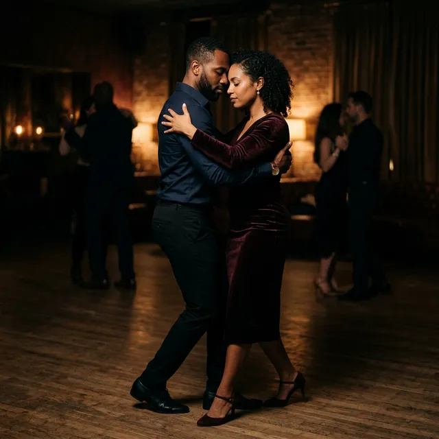 Pareja bailando kizomba con una intensa conexión pecho con pecho