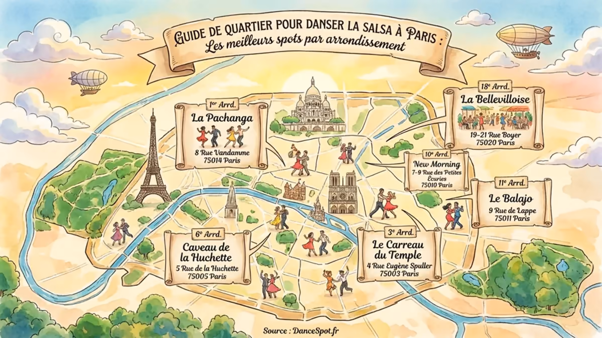 Guía por barrios para bailar salsa en París: Los mejores lugares por distrito