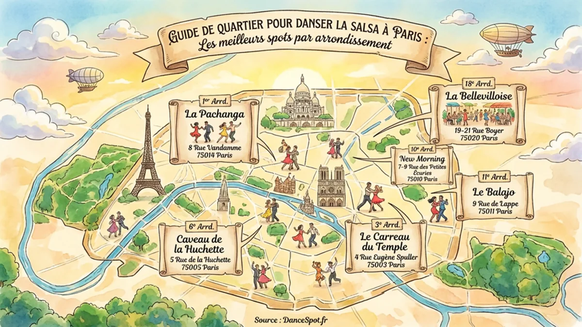 Guía por barrios para bailar salsa en París: Los mejores lugares por distrito