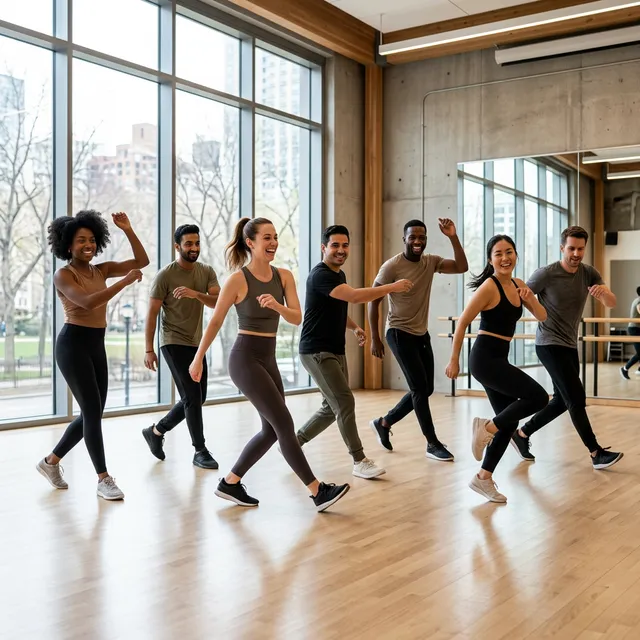 Inspiring dance class in a modern studio