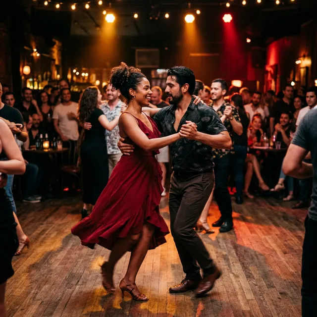 Couple dansant la salsa avec passion